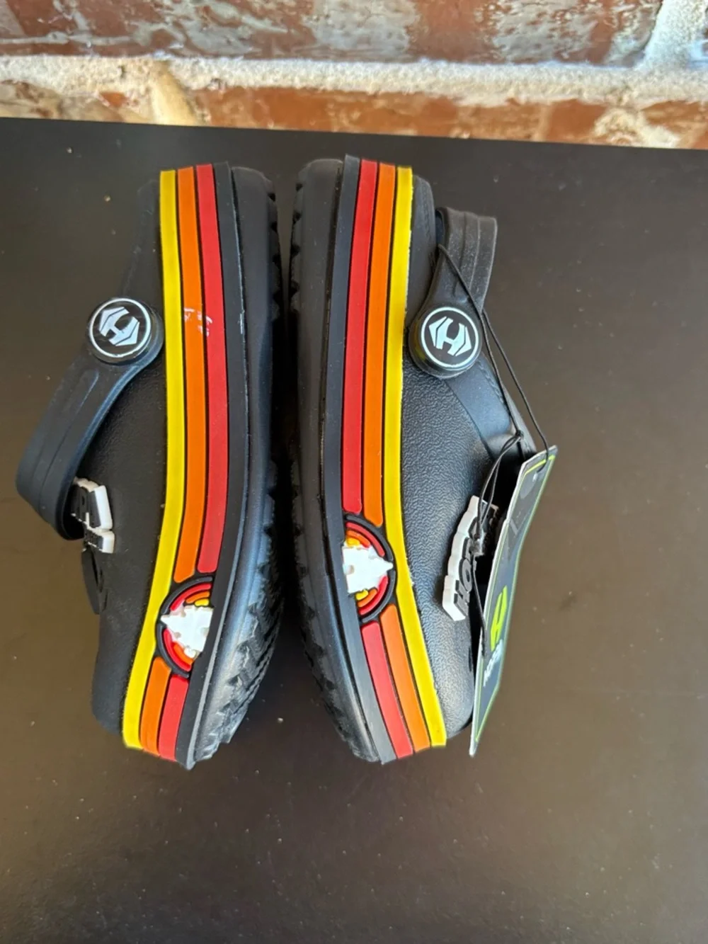 Hoppa Sweden Black Castle Rainbow Clogs Size UK 7 / US 8 NWT